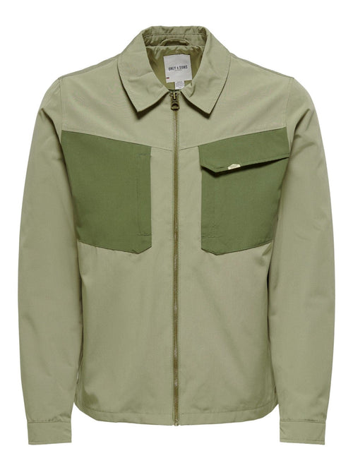 Jayden zipper jacket - Green - TeeShoppen Group™ - Jacket - Only & Sons