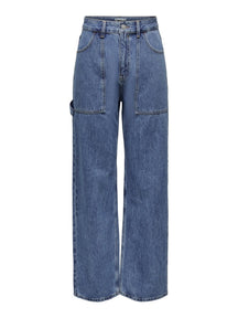 Kirsi brede jeans - medium blauwe denim