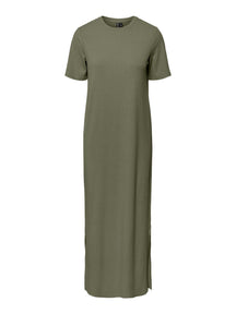 Kylie O-Neck Maxi Kjole - Deep Lichen Green