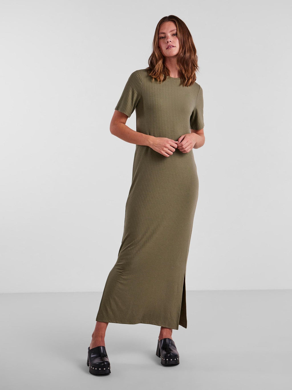 Kylie O -Neck Maxi Kjole - Deep Lichen Green