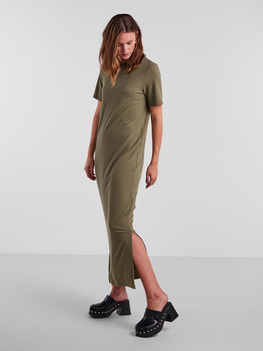 Kylie O -Neck Maxi Kjole - Deep Lichen Green