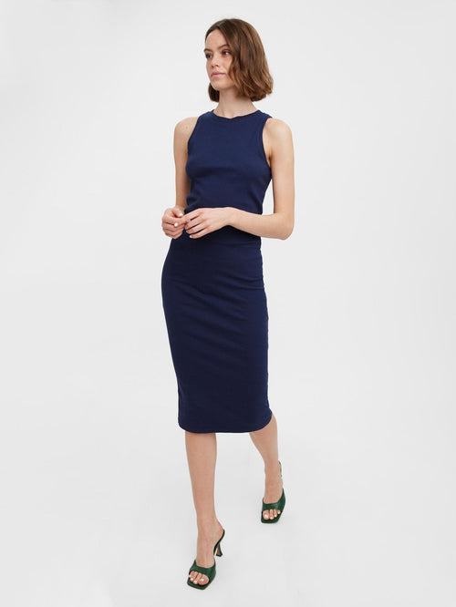 Lavender Calf Dress - Navy Blazer - TeeShoppen Group™ - Dress - Vero Moda