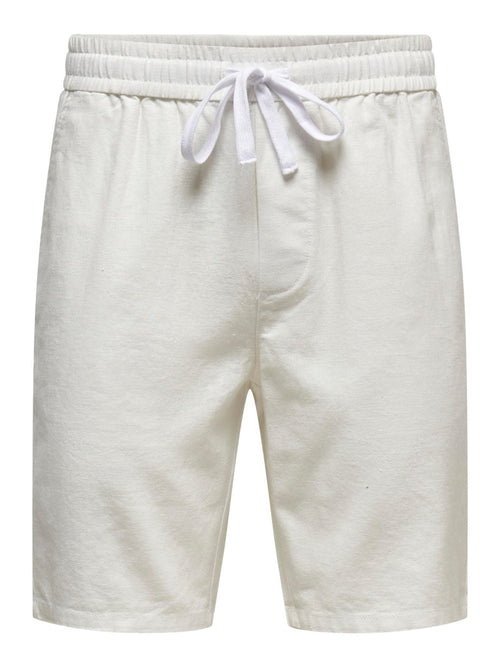 Linus Linen Shorts - Bright White - TeeShoppen Group™ - Shorts - Only & Sons
