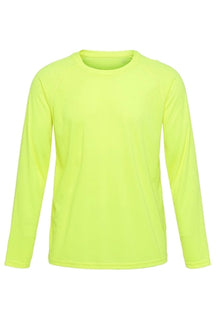 Training T-shirt met lange mouwen-neon geel