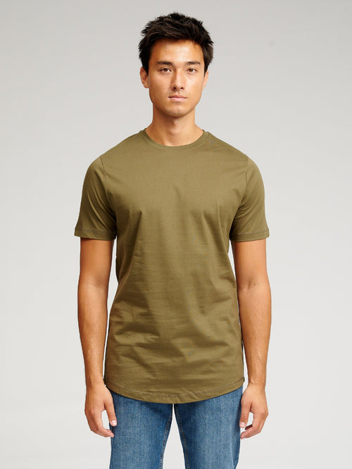 Long T-shirt - Army Green - TeeShoppen Group™ - T-shirt - TeeShoppen