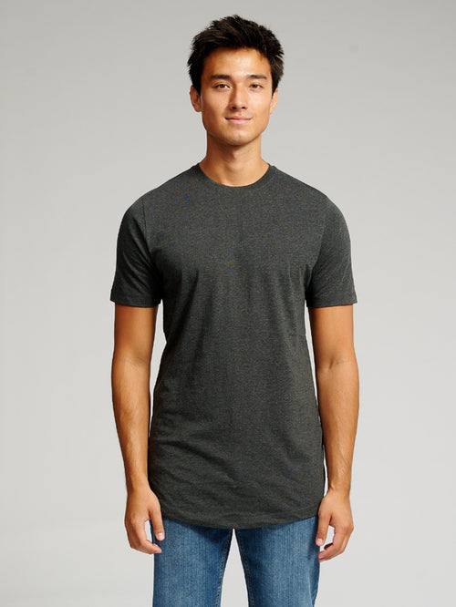Long T-shirt - Dark Grey Melange - TeeShoppen Group™ - T-shirt - TeeShoppen