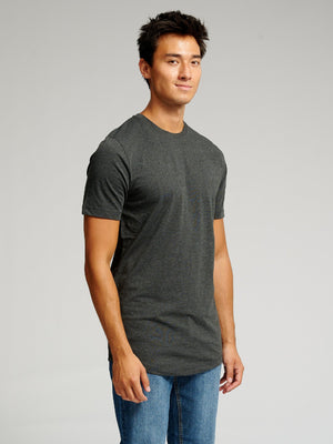 Long T-shirt - Dark Grey Melange - TeeShoppen Group™ - T-shirt - TeeShoppen