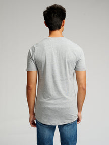 Lang t -shirt - grijze melange