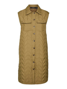 Magda Lang Quilted Vest - Lizard