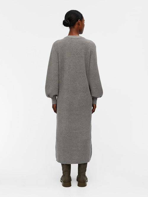 Malena Strik Kjole - Medium Grey Melange - TeeShoppen Group™ - Dress - Object