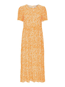 Malle Midi Dress - Flowered Orange