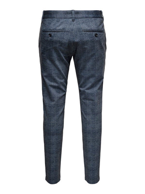 Mark Check Pants - Dress Blue - TeeShoppen Group™ - Pants - Only & Sons