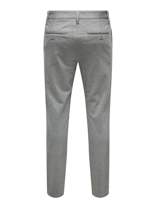 Mark Pants - Light Gray Striped - TeeShoppen Group™ - Pants - Only & Sons