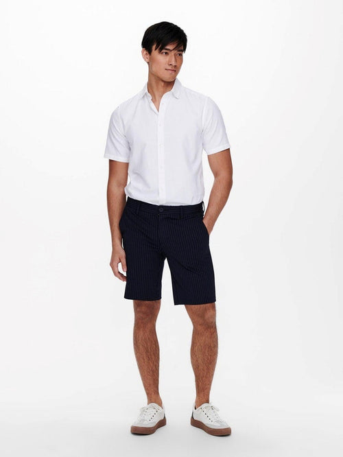 Mark shorts stripe - Dark Blue - TeeShoppen Group™ - Shorts - Only & Sons