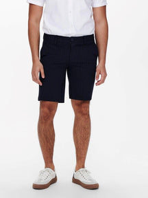 Mark shorts streep - donkerblauw