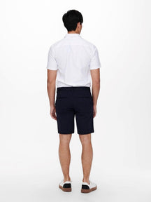 Mark shorts streep - donkerblauw
