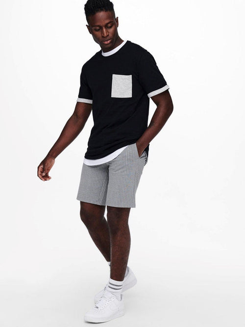 Mark shorts stripe - Light gray - TeeShoppen Group™ - Shorts - Only & Sons