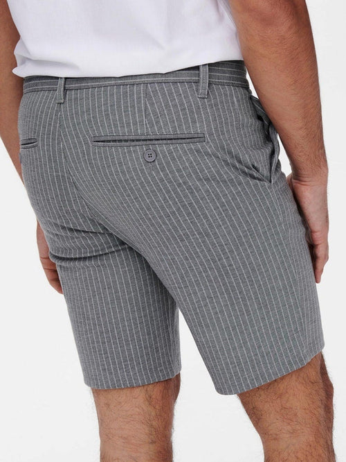Mark shorts stripe - Light gray - TeeShoppen Group™ - Shorts - Only & Sons