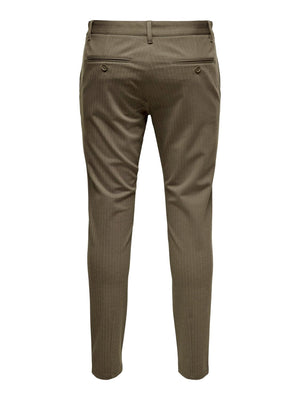 Mark Striped Pants - Canteen/Chinchilla - TeeShoppen Group™ - Pants - Only & Sons