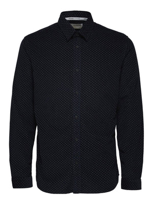Masher Cord Shirt - Navy Blazer - TeeShoppen Group™ - Formal Shirts & Blouses - Selected Homme