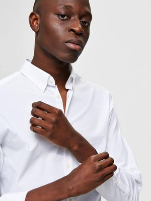 Michigan Stretch Shirt - White - TeeShoppen Group™ - Formal Shirts & Blouses - Selected Homme