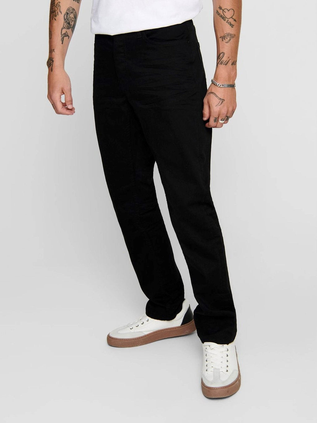 Mike Stretch Jeans - Black (brede pasvorm)