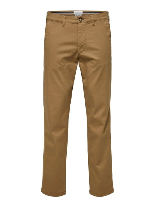 Miles Flex chino pant - Brown (organic cotton) - TeeShoppen Group™ - Pants - Selected Homme