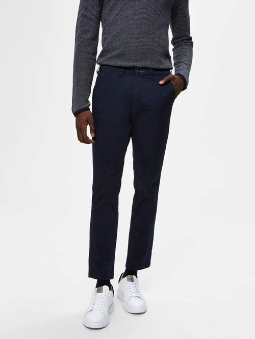Miles Flex chino pant - Navy (organic cotton) - TeeShoppen Group™ - Pants - Selected Homme