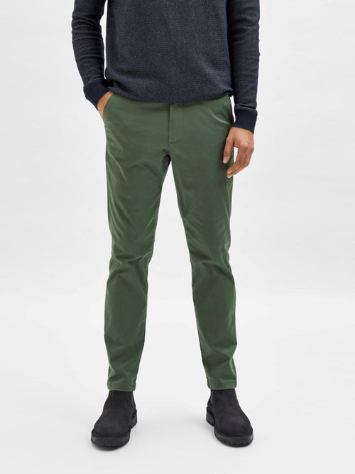 Miles Flex Chino Pants - Bronze Green (organic cotton) - TeeShoppen Group™ - Pants - Selected Homme