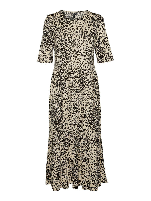 Mitsi 2/4 O-Neck Calf Dress - Creme Brûlée - TeeShoppen Group™ - Dress - Vero Moda