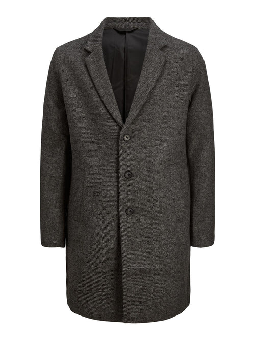 Moulder Wool Coat - Dark Grey Melange - TeeShoppen Group™ - Jacket - Jack & Jones