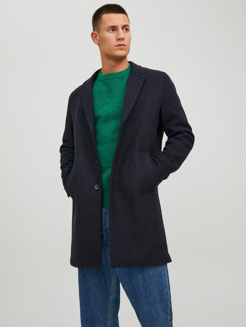 Moulder Wool Coat - Navy Blazer - TeeShoppen Group™ - Jacket - Jack & Jones
