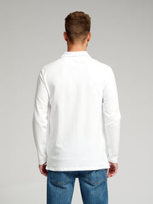 Muscle Polo shirt met lange mouwen - wit
