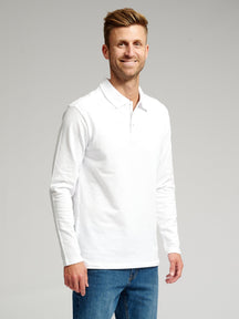 Muscle Polo shirt met lange mouwen - wit