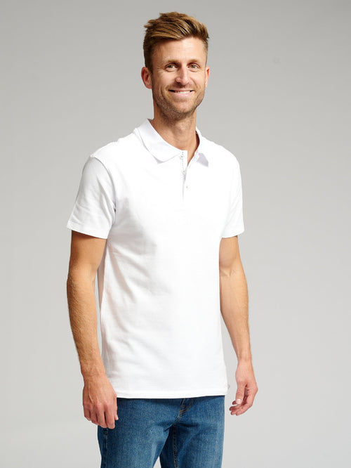 Muscle Polo Shirt - White - TeeShoppen Group™ - T-shirt - TeeShoppen