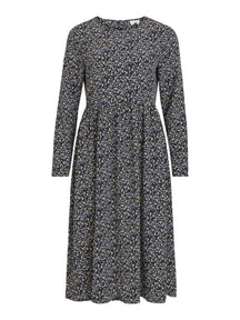 Nadia midi dress - Black-flowered