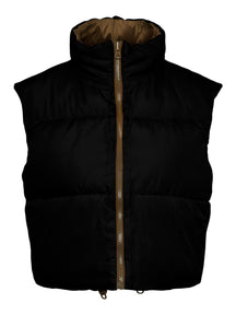 Nadia Short Puffer Vest - zwart