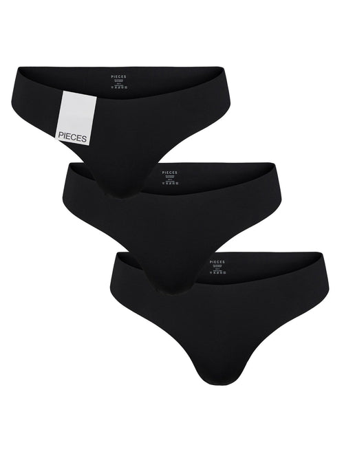 Namee Trusser 3-Pack - Sort - TeeShoppen Group™ - Underwear - PIECES