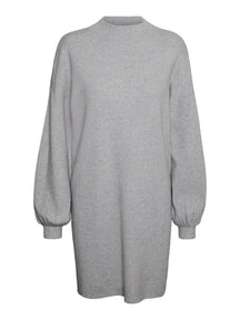 Nancy Midi Knit Dress - Light Grey Melange