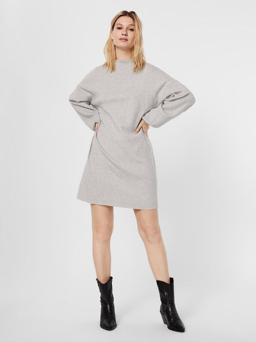 Nancy Midi Strik Kjole - Light Grey Melange - TeeShoppen Group™ - Dress - Vero Moda