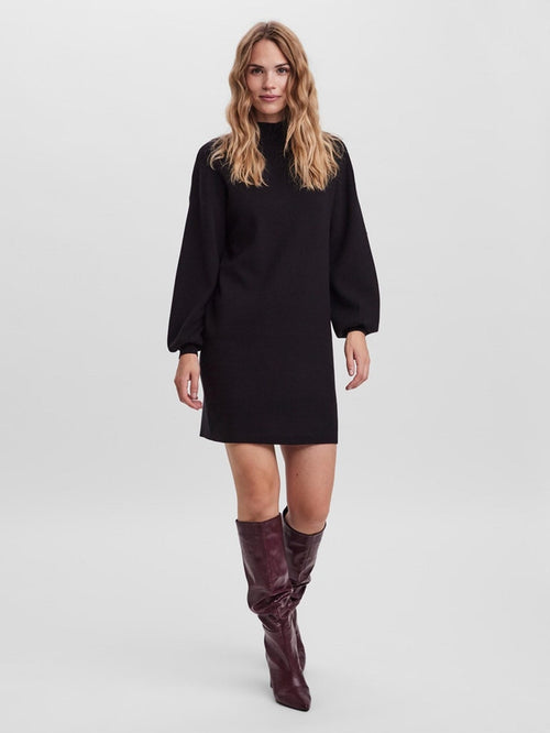 Nancy Midi Strik Kjole - Sort - TeeShoppen Group™ - Dress - Vero Moda