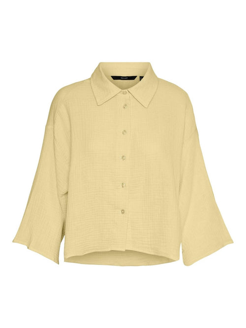 Natali 3/4 Crop Shirt - Lemon Meringue - TeeShoppen Group™ - Formal Shirts & Blouses - Vero Moda