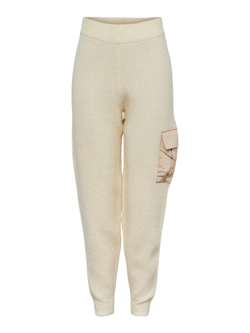 Naura Knit Pants - Antique White - TeeShoppen Group™ - Pants - PIECES