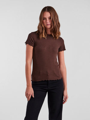 Nicca O-Neck Top - Chicory Coffee - TeeShoppen Group™ - T-shirt - PIECES