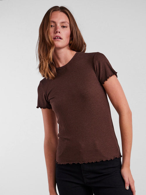 Nicca O-Neck Top - Chicory Coffee - TeeShoppen Group™ - T-shirt - PIECES