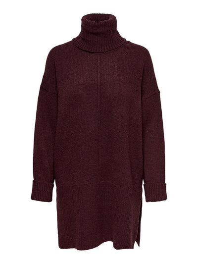 Tatiana Roll Neck Pullover - Bordeaux - ONLY 2