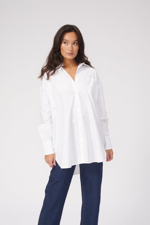 Oversized Shirt - White - TeeShoppen Group™ - Formal Shirts & Blouses - TeeShoppen