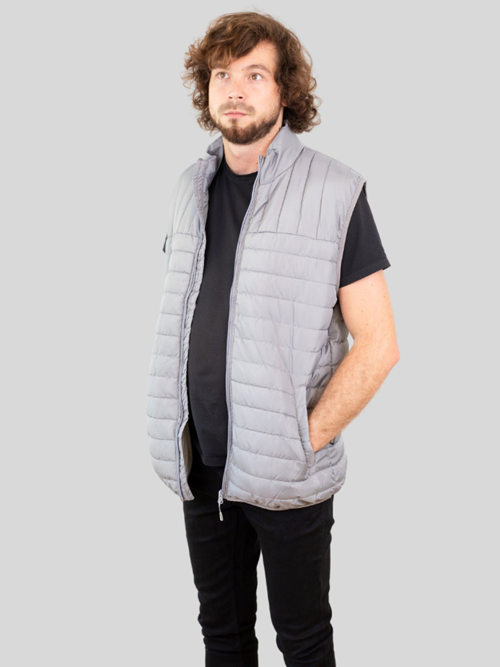 Paul Quilted Vest - Gray