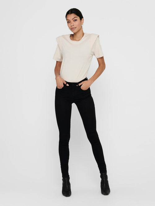 Performance Jeans - Black (high-waist) - TeeShoppen Group™ - Jeans - Jacqueline de Yong