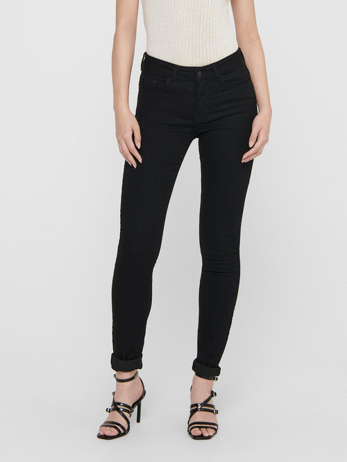 Performance Jeans - Black (mid-waist) - TeeShoppen Group™ - Jeans - Jacqueline de Yong